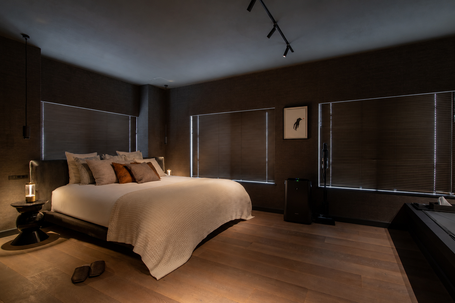 Queen bedroom at Kanako furnished penthouse in Tokyo