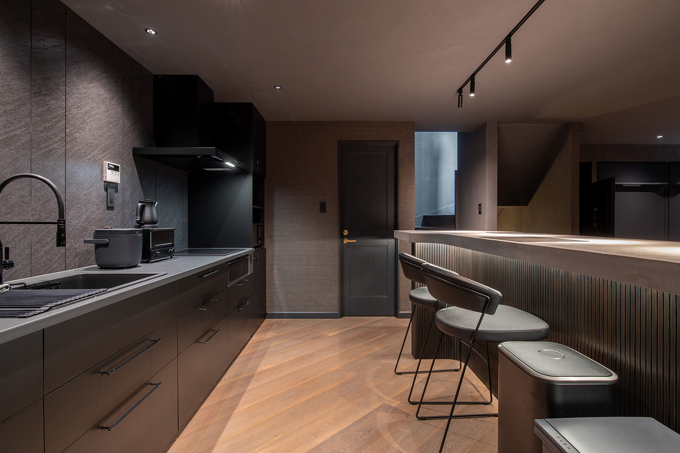 Fully equipped kitchen for extended stays at Kanako Penthouse